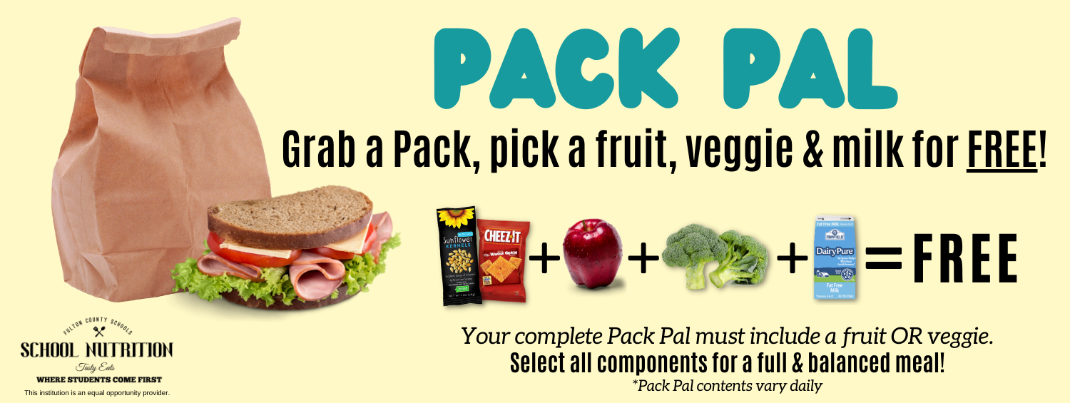 Pack Pal! Add a Fruit, grain and milk for free!